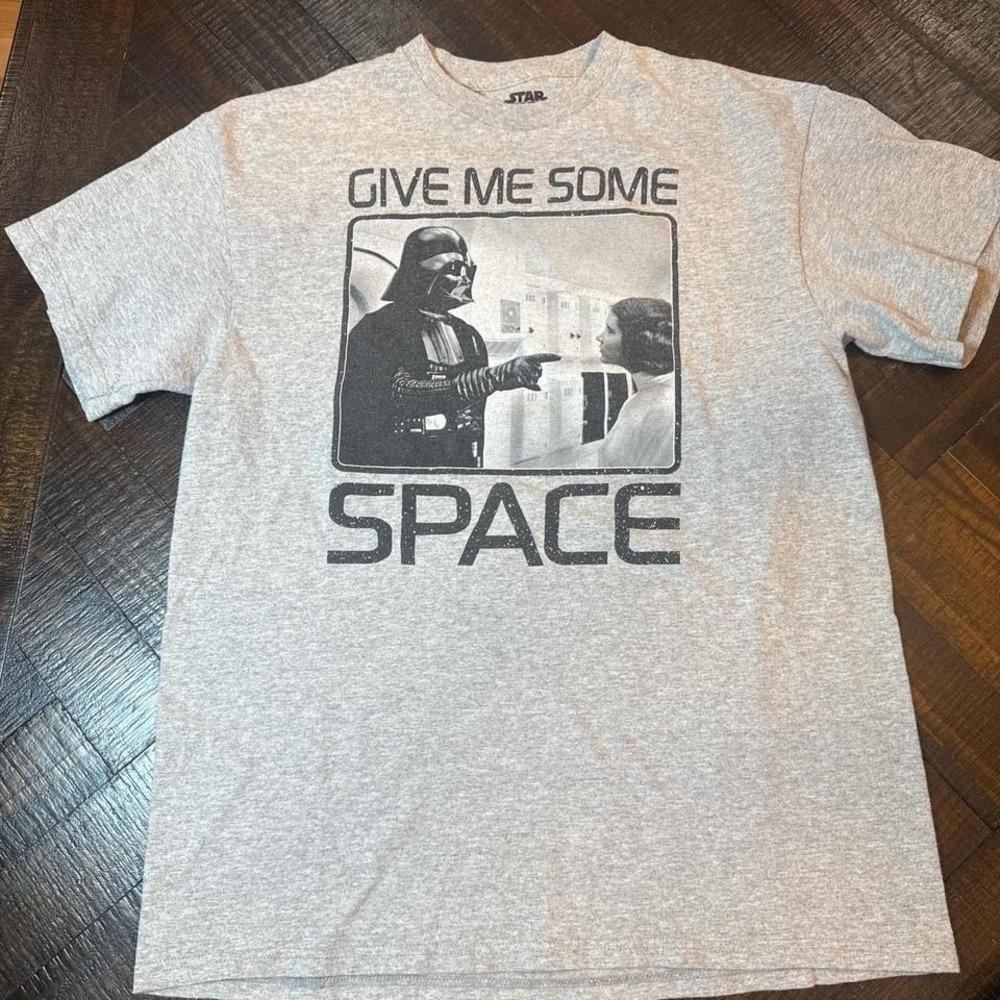 Star Wars Darth Vader Leia Graphic Tee Size L Distressed